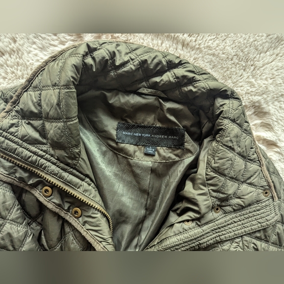 Hunter Green Quilted Puffer Jacket Equestrian Style - Picture 4 of 6